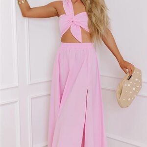 Impressions Light Pink Maxi Skirt and Top Set Boutique Women’s Medium Sets